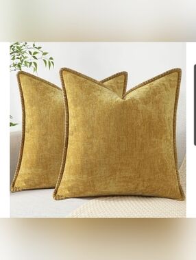Chenile Throw Pillow Cover Set - 2-Pack Size 18x18